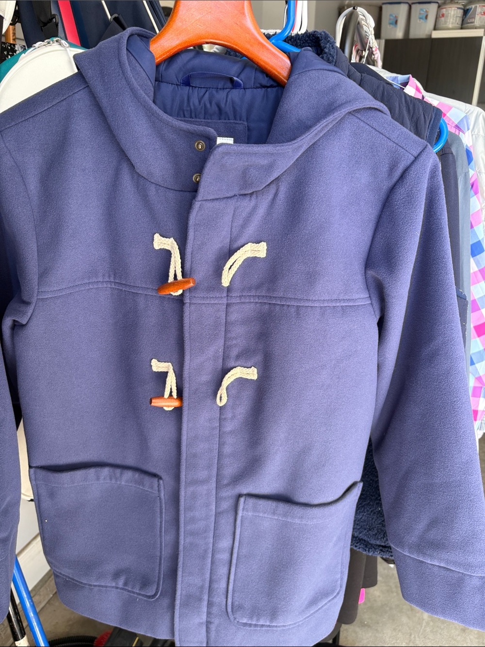 Cat & Jack Navy Toggle Hooded Pea Coat